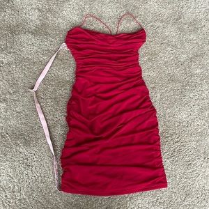 Oh Polly Red cinched dress